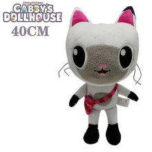 (40cm) Dollhouse Plush Toy Mercat Cartoon Stuffed Animals Mermaid Cat Plushie Dolls Kids Birthday Gifts