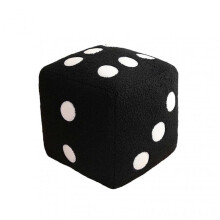 (Black) Dice Plush Doll Comfortable Soft PP Cotton Plush Dice Doll Funny Game Plush Toy for Home Decorations