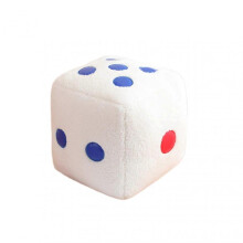 (Blue White) Dice Plush Doll Comfortable Soft PP Cotton Plush Dice Doll Funny Game Plush Toy for Home Decorations