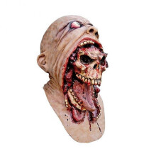 (Beige) Melting Face Latex Adult Bloody Zombie Mask Halloween Scary Cosplay Prop Costume
