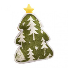 (B, Green) Christmas Tree Plush Throw Pillow Lovely Soft Stuffed Toy Cozy Sofa Cushion Warm Winter Gift Home Holiday Decoration