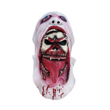 (White) Melting Face Latex Adult Bloody Zombie Mask Halloween Scary Cosplay Prop Costume