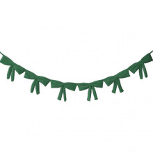 (Green) 6Pcs Red Velvet Bow Tie Wreath Bowknot Garland Christmas Decor Home Entryway Indoor Holiday Decoration with Ropes