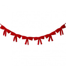 (Red) 6Pcs Red Velvet Bow Tie Wreath Bowknot Garland Christmas Decor Home Entryway Indoor Holiday Decoration with Ropes