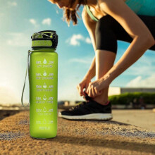 (Green) Ouneed 1l Outdoor Sports Bottle Portable Leak-proof Hiking Camping Bottle High Quality