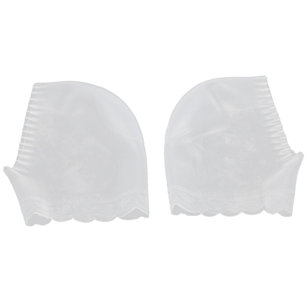 White Moisturizing Silicone Heel Sleeves For Dry And Cracked Feet Relief (White)