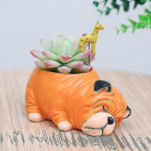 (C) Resin Cartoon Dog Succulent Cactus Planter Pot,d