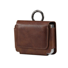 (Coffee) Multi-functional Faux Leather Waist-Hanging Bag For Foldable Phone , Size: 10 x 7.8 x 2.8cm