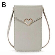 (Gray) Crossbody Mobile Phone Bag Transparent Touchscreen Mobile Phone Wallet