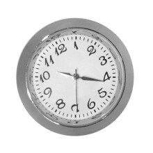 (35mm, Argent) Vintage Style Round Clock Insert Movement with Argent Finish for 1-3/8 Inch Diameter Holes