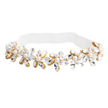 2 -Strumpfband Mit Kristallen Perlenblume Beinband