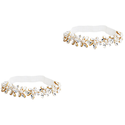 2 -Strumpfband Mit Kristallen Perlenblume Beinband 2
