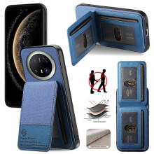(For Huawei Mate 70 Pro+) Twill Fabric Leather Vertical Flip RFID Card Bag Phone Case