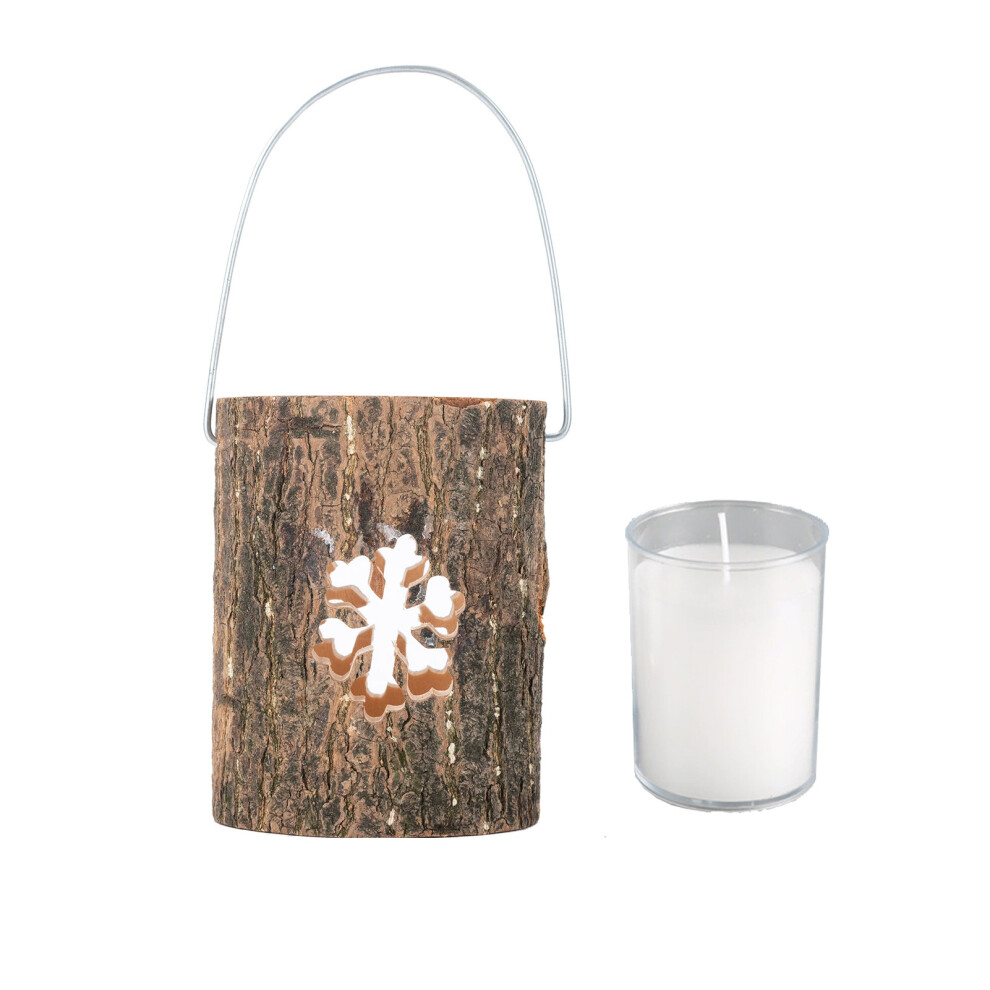 (Snowflakes, Candle cup) Wooden Candle Stand Christening Candle Cup Vintage Mini Tray-image-OPC-PMTRT6Z-NEW