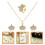 Set Bruiloft Sieraden Met Ketting Ringen En Oorbellen 7
