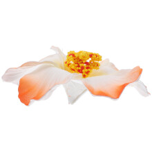 3 Künstliche Hibiskusblumen Orange Für Tischdekoration Party