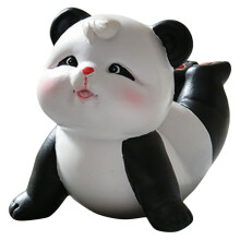 2Stk Panda Figur Mini Harz Garten Ornament Tierdeko