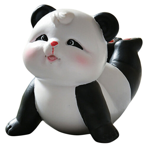 2Stk Panda Figur Mini Harz Garten Ornament Tierdeko