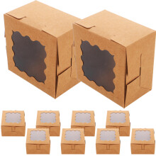 50 Kraftpapier Muffin Boxen Mit Sichtfenster Für Desserts