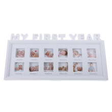 2 Baby Bilderrahmen Foto Board 12 Monate