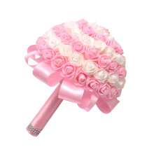 2 Handgebundener Brautstrauß Imitat Rosa