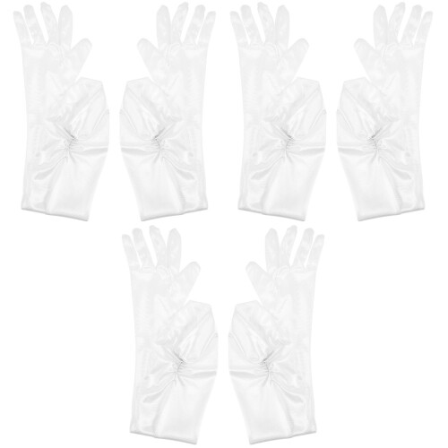 3 Paar Hochzeitshandschuhe Netzdekor 2