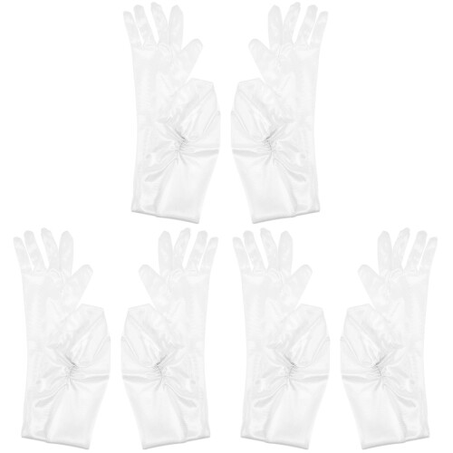 3 Paar Hochzeitshandschuhe Netzdekor 1
