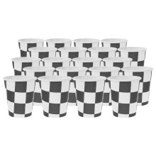 30Stk Karierte Pappbecher Rennparty Geschirr 8,3x7,3x7,3Zoll