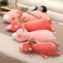 (105cm, horse-2) Sweet Colorful Horse Deer Plush Toy Soft Stuffed Cartoon Animal Elk Doll Sleep Pillow Cushion Unicorn Doll Girlfriends Gifts