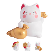 4Stk Maneki Katzen Figuren Harz Für Garten Und Bonsai