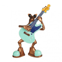 (Brown) Violin Ornament Smooth Surface Frog Violin Design Resin Mini Sculpture Classic Artistic Shape Musical Instrument Decor