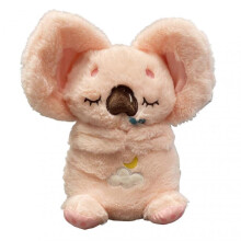 (Pink) Baby Koala Plush Sensory Toy Anxiety Relief Stuffed Animal 5-Speed Breathing Light & Moving Ears Machine Washable Doll with Soothing Music