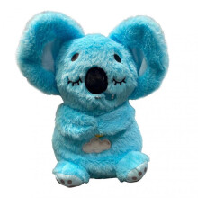 (Blue) Baby Koala Plush Sensory Toy Anxiety Relief Stuffed Animal 5-Speed Breathing Light & Moving Ears Machine Washable Doll with Soothing Music