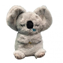 (Grey) Baby Koala Plush Sensory Toy Anxiety Relief Stuffed Animal 5-Speed Breathing Light & Moving Ears Machine Washable Doll with Soothing Music