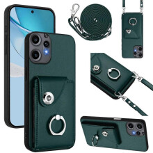 (For Nothing CMF Phone 2 Pro, Green) Organ Card Bag Ring Holder Phone Case with Long Lanyard