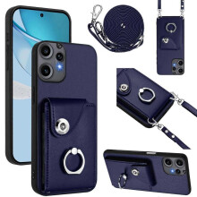 (For Nothing CMF Phone 2 Pro, Blue) Organ Card Bag Ring Holder Phone Case with Long Lanyard