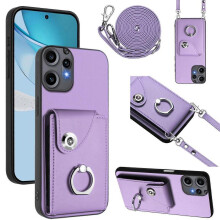 (For Nothing CMF Phone 2 Pro, Purple) Organ Card Bag Ring Holder Phone Case with Long Lanyard