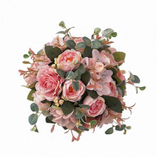 (Light Pink) Artificial Flower Ball Everlasting Realistic Plastic Colorful Hanging Flower Ball for Home