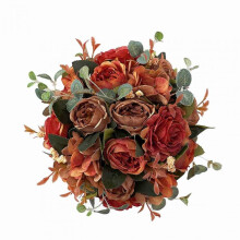 (Autumn Color*) Artificial Flower Ball Everlasting Realistic Plastic Colorful Hanging Flower Ball for Home