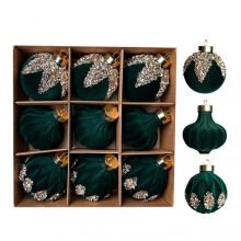 (Atrovirens) Velvet Christmas Balls Hanging Hoop Tree Decorations Xmas Party Ornaments Easy to Hang Plastic Holiday Decor for Home Office Parties