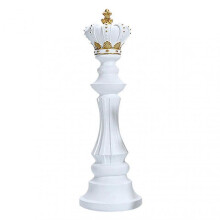 (F) Chess Piece Statue Collectible Black White Horse Sculpture King Queen Knight Chess Piece Figurine for Home Office Desk Shelf Decoration