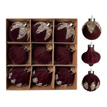 (Brown) Velvet Christmas Balls Hanging Hoop Tree Decorations Xmas Party Ornaments Easy to Hang Plastic Holiday Decor for Home Office Parties