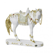 (C) Retro Horse Statue Desktop Artistic Horse Figurine with Base Golden Painted Resin Horse Sculpture for Shelf Mantel Cabinet Display