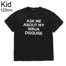(M) Ninja Disguise T-shirt Casual Parent-child Short Sleeve Letter Printed Top High Quality