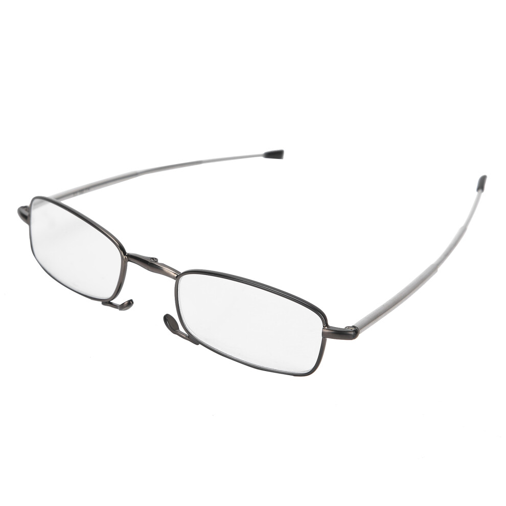 Gray Unisex Folding Stainless Steel Reading Glasses +3.00 For Elderly