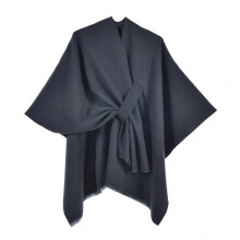 (Black) Women Autumn Winter Shawl Double Sides Solid Color Imitation Cashmere Shawl Versatile Scarf Shawl Cardigan