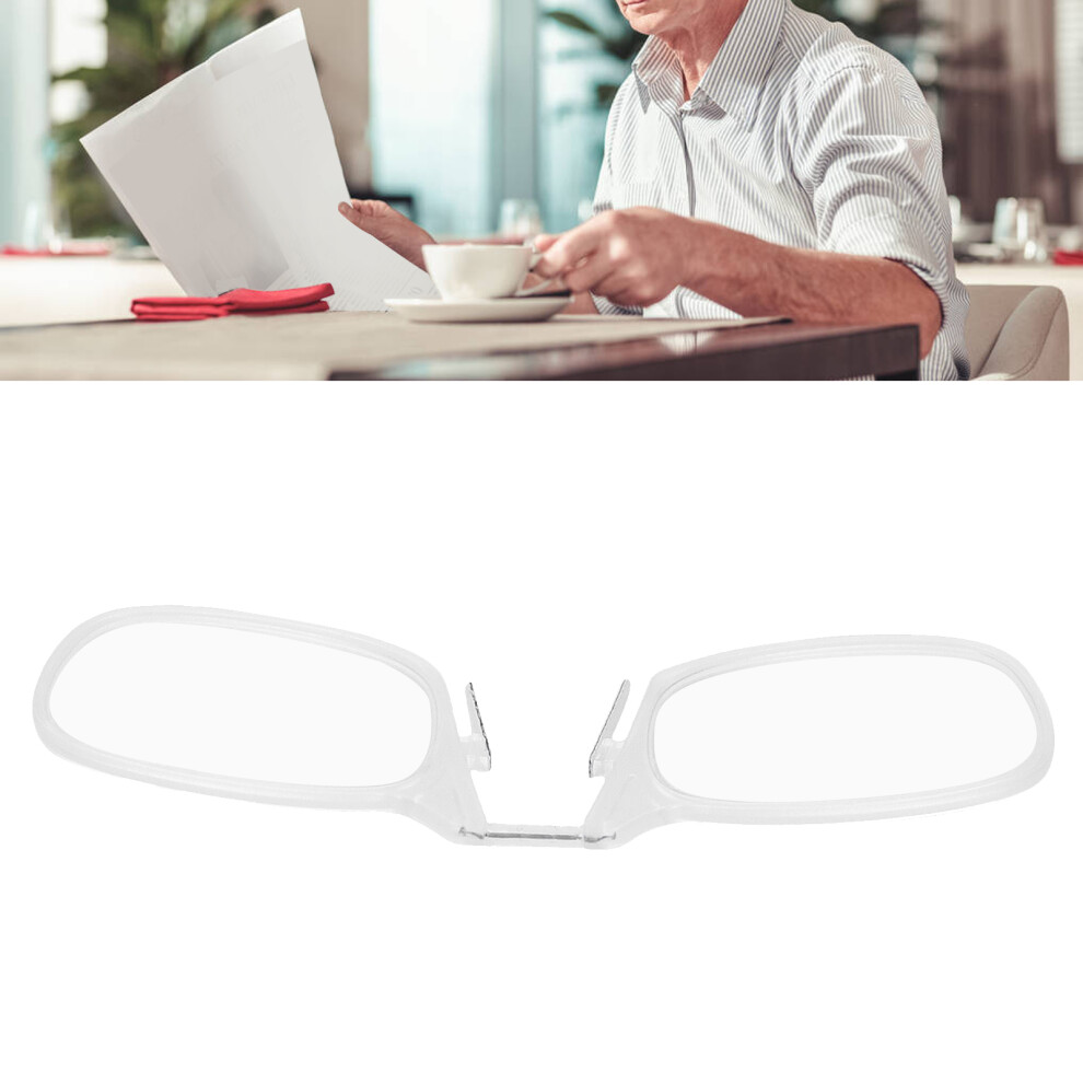 Blue/Light Blocking Pince-Nez Reading Glasses +2.50 Transparent Unisex