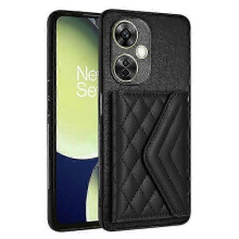 (Black) YB Leather Coating Series-8 Compatible For OnePlus Nord CE 3 Lite 5G Case Phone Card Bag with Kickstand