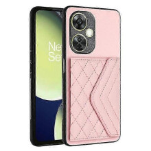 (Pink) YB Leather Coating Series-8 Compatible For OnePlus Nord CE 3 Lite 5G Case Phone Card Bag with Kickstand
