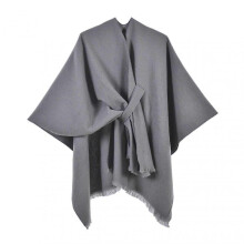 (Grey) Women Autumn Winter Shawl Double Sides Solid Color Imitation Cashmere Shawl Versatile Scarf Shawl Cardigan